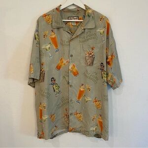Vintage Big Dog Hawaiian Button Down Shirt Size XL